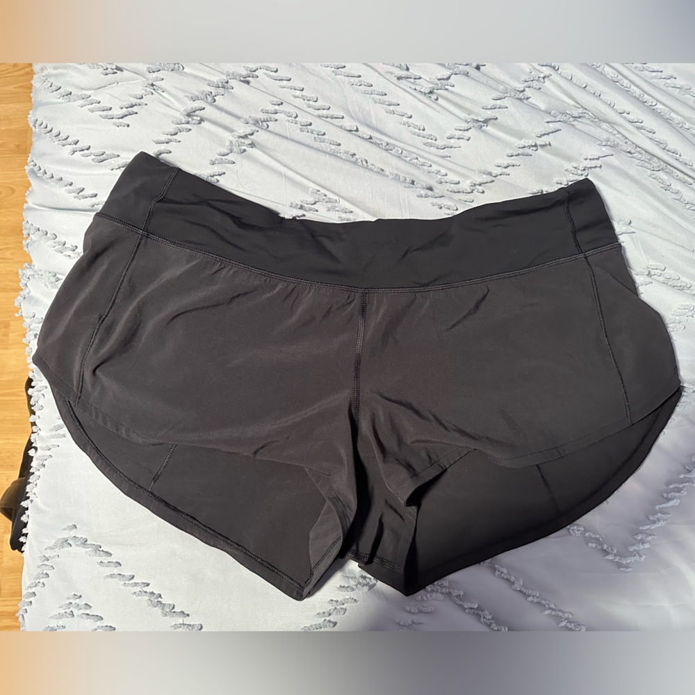 lululemon black speedo up shorts 2.5 inch size 12